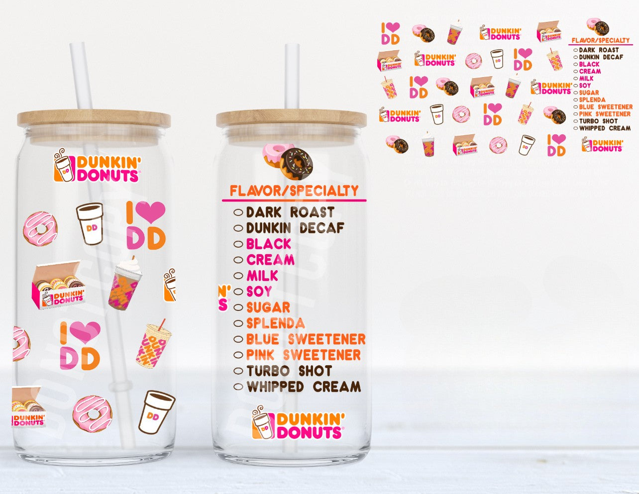 Dunks coffee can glass