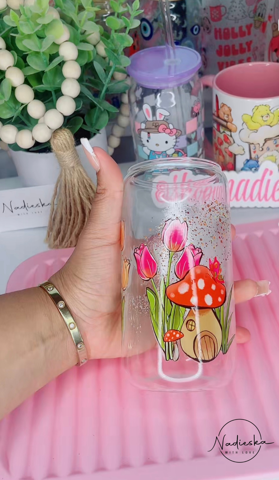 Baby tinker Bell glass can