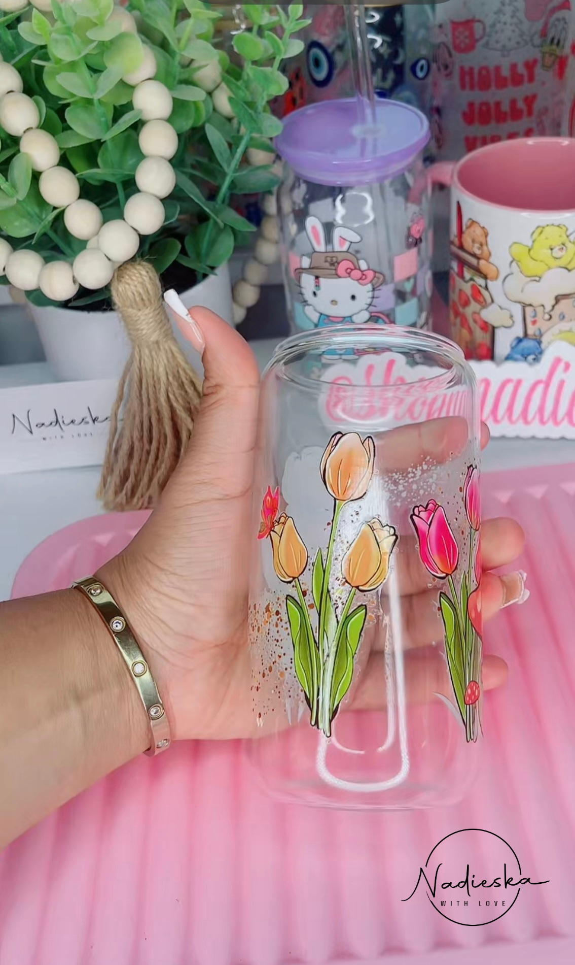 Baby tinker Bell glass can