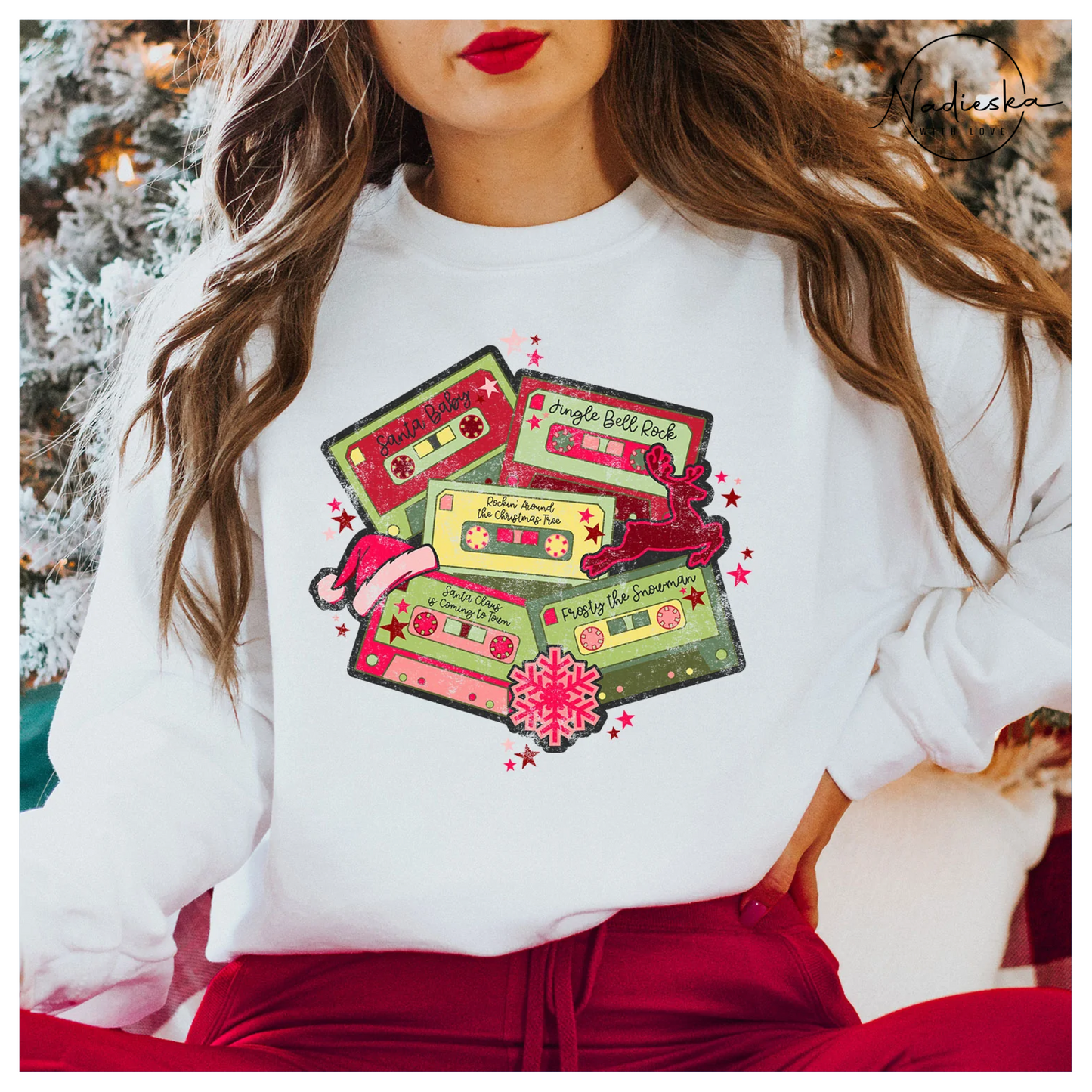 Christmas cassettes sweatshirt