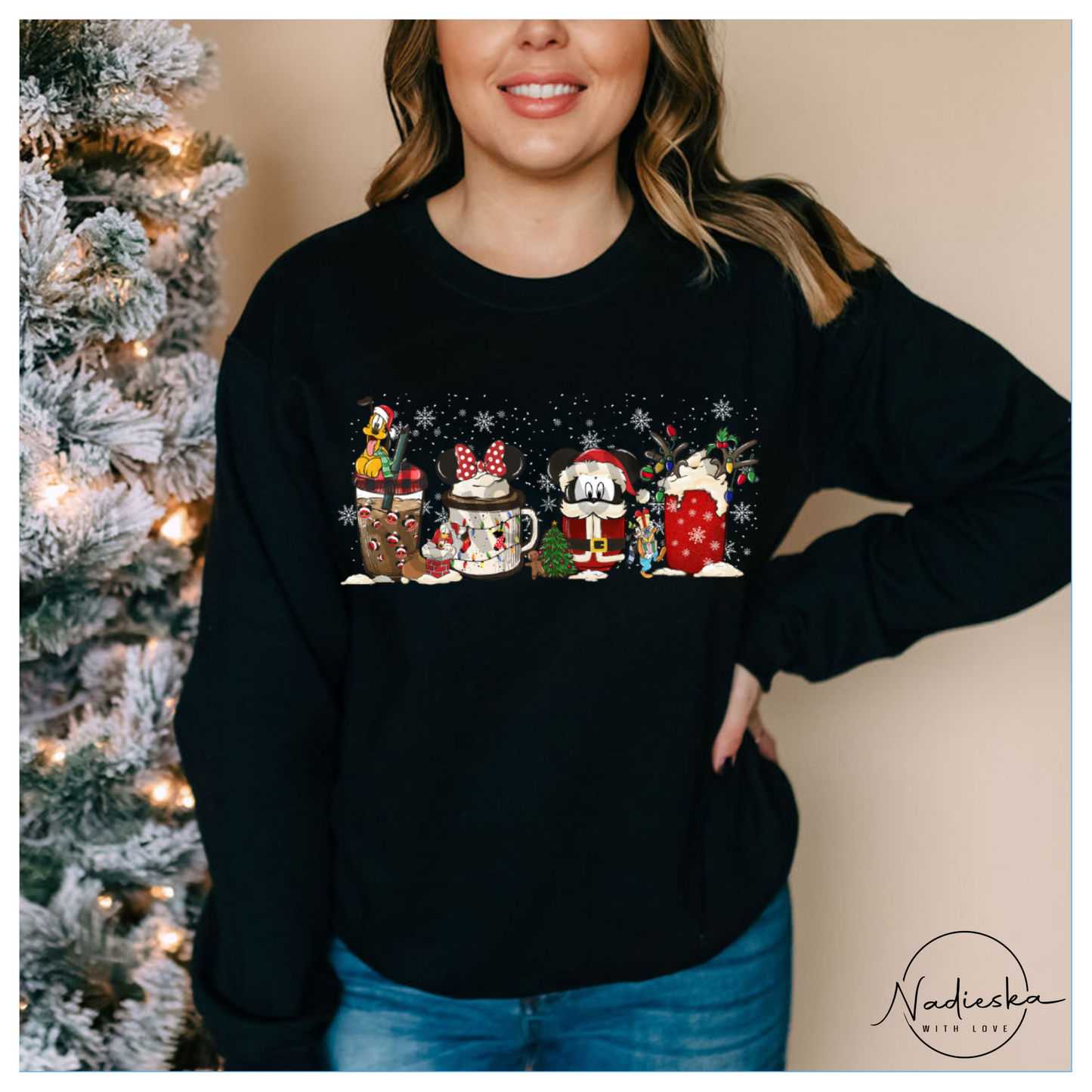 Mickey & friends latte sweatshirt